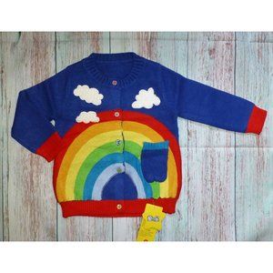 Rainbow Girls Blue Long Sleeve Cardigan Sweater